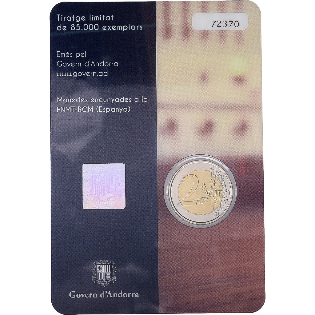 Andorra, 2 Euro, Radio and Television of Andorra, Coin Card, BU, 2016