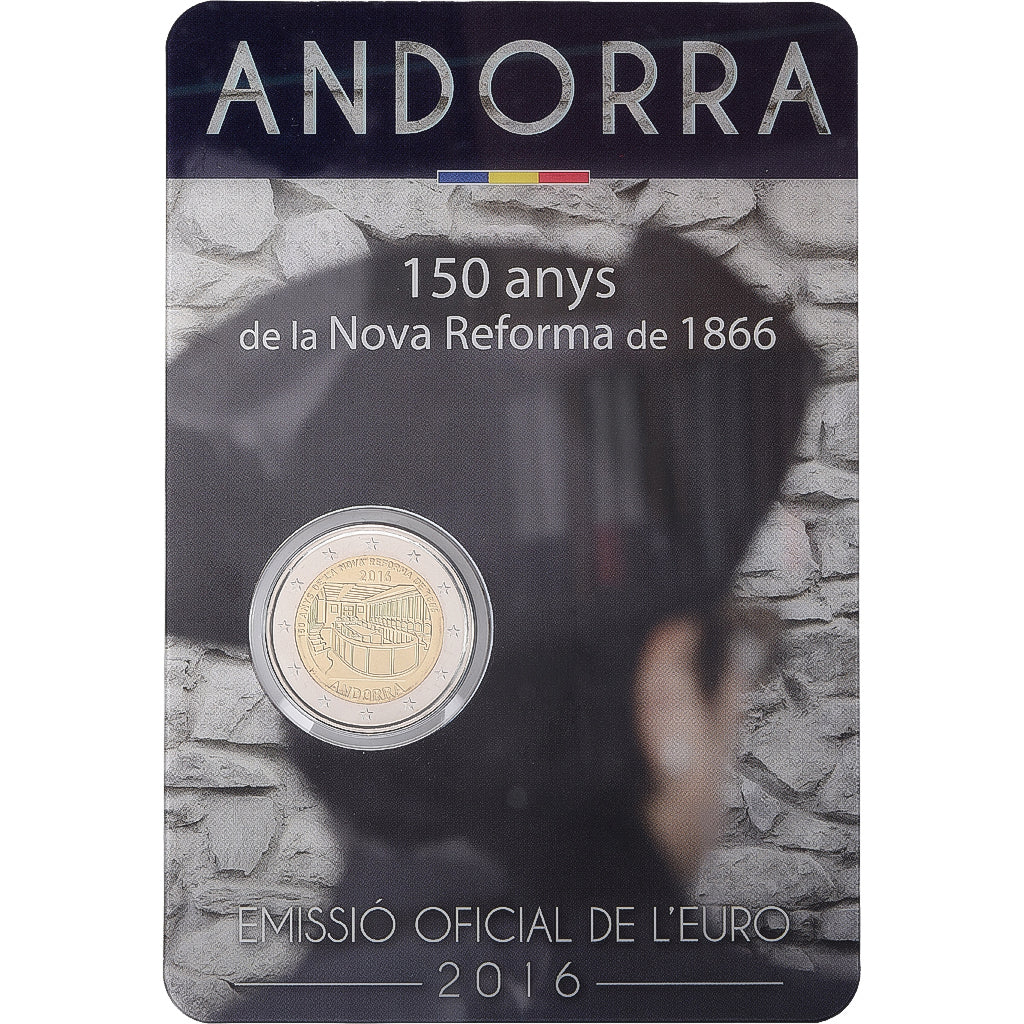 Andorra, 2 Euro, New Reform, Coin Card, BU, 2016, Bi-metallico, FDC