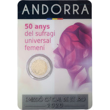 Andorra, 2 Euro, Universal Women's Suffrage, Coin Card, BU, 2020, Bi-metallico