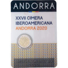 Andorra, 2 Euro, Ibero-American Summit, Coin Card, BU, 2020, Bi-Metallic