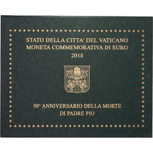 Vatican, 2 Euro, 50th anniversary of Padre Pio's death, BU, 2018