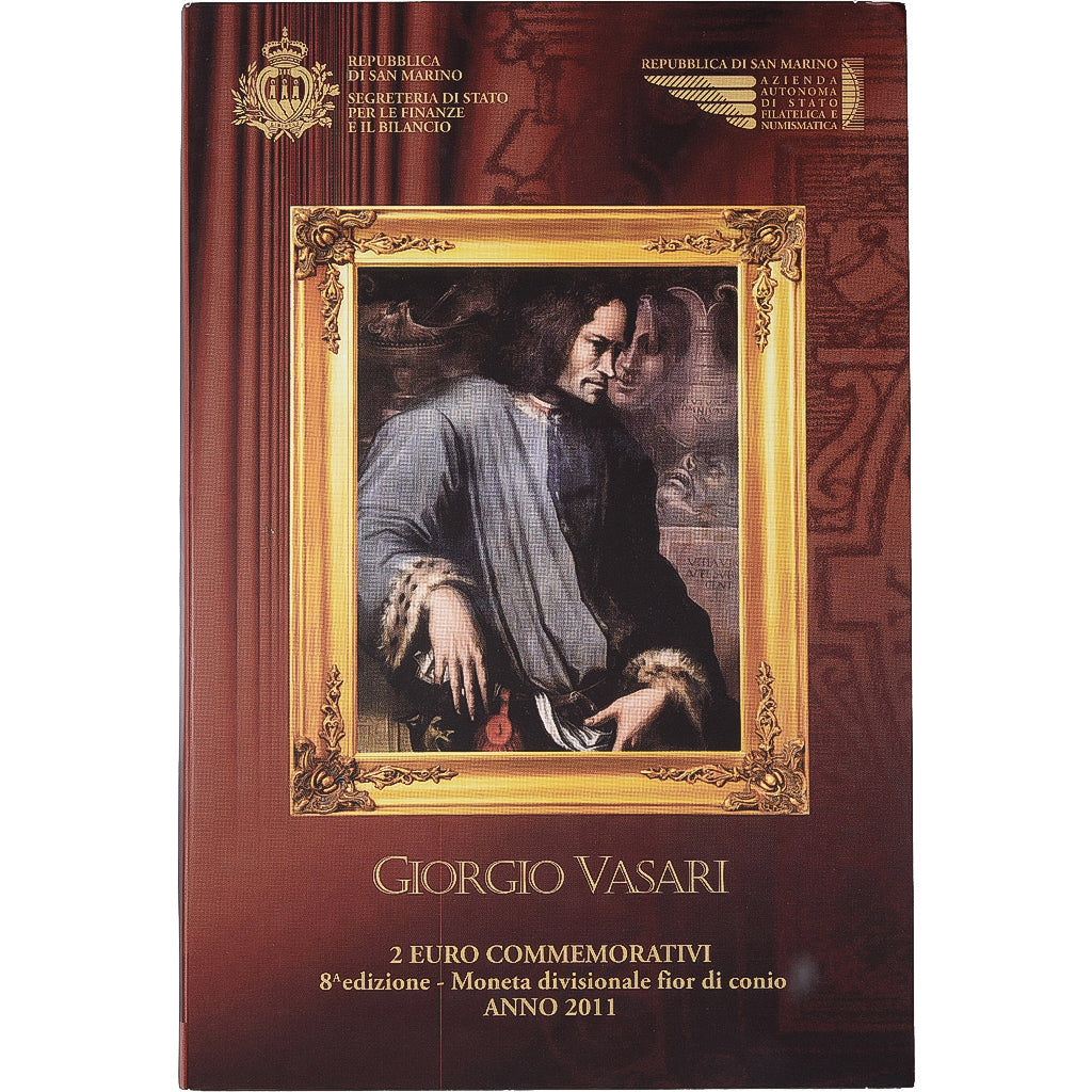 San Marino, 2 Euro, Giorgo Vasari, FDC, 2011, Rome, Bi-Metallic, MS(65-70)