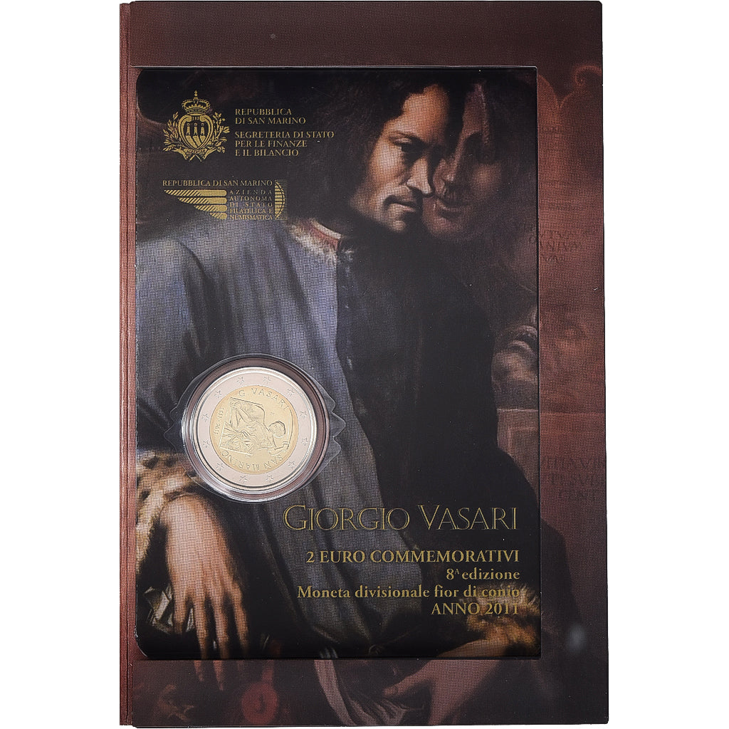 San Marino, 2 Euro, Giorgo Vasari, FDC, 2011, Rome, Bi-Metallic, MS(65-70)