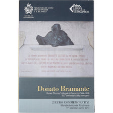 San Marino, 2 Euro, Donato Bramante, FDC, 2014, Rome, Bi-Metallic, MS(65-70)