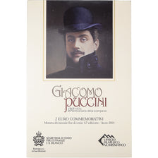 San Marino, 2 Euro, Giacomo Puccini, FDC, 2015, Rome, Bi-Metallic, MS(65-70)