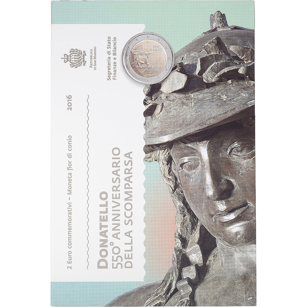 San Marino, 2 Euro, Donatello, FDC, 2016, Rome, Bimetaliczny, MS(65-70)