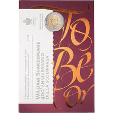 San Marino, 2 Euro, William Shakespeare, FDC, 2016, Rome, Bi-Metallic, STGL