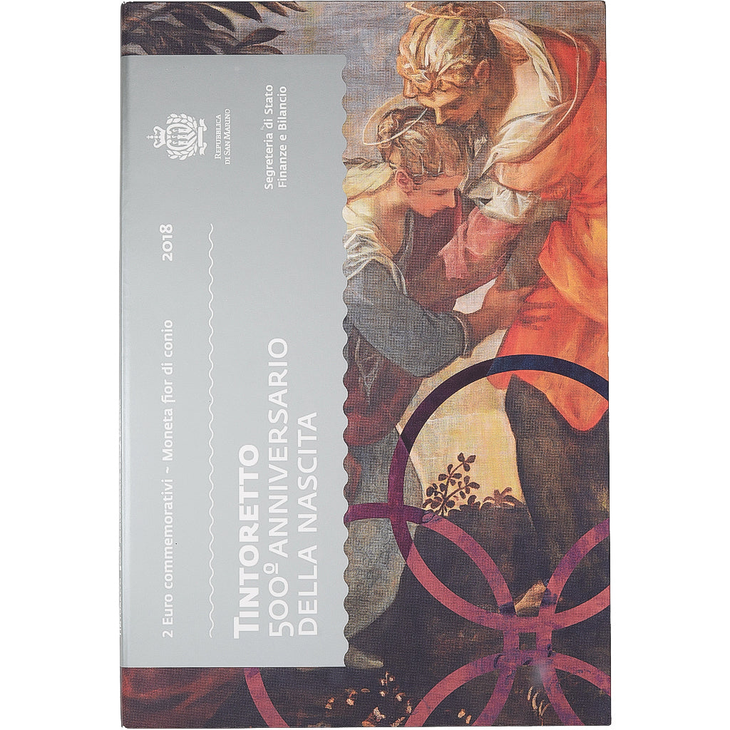 San Marino, 2 Euro, Tintoretto, FDC, 2018, Rome, Bi-Metallic, MS(65-70)