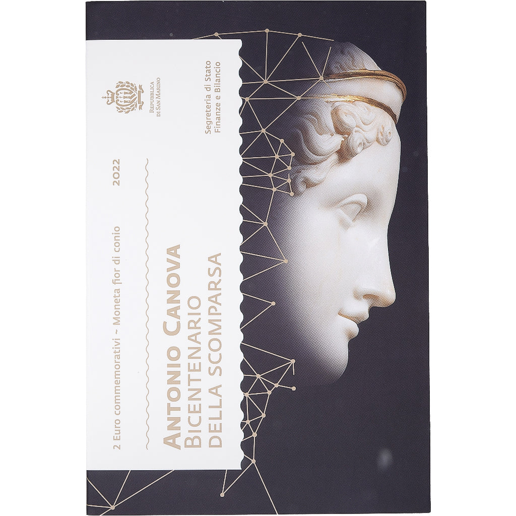 San Marino, 2 Euro, Antonio Canova, FDC, 2022, Rome, Bimetaliczny, MS(65-70)
