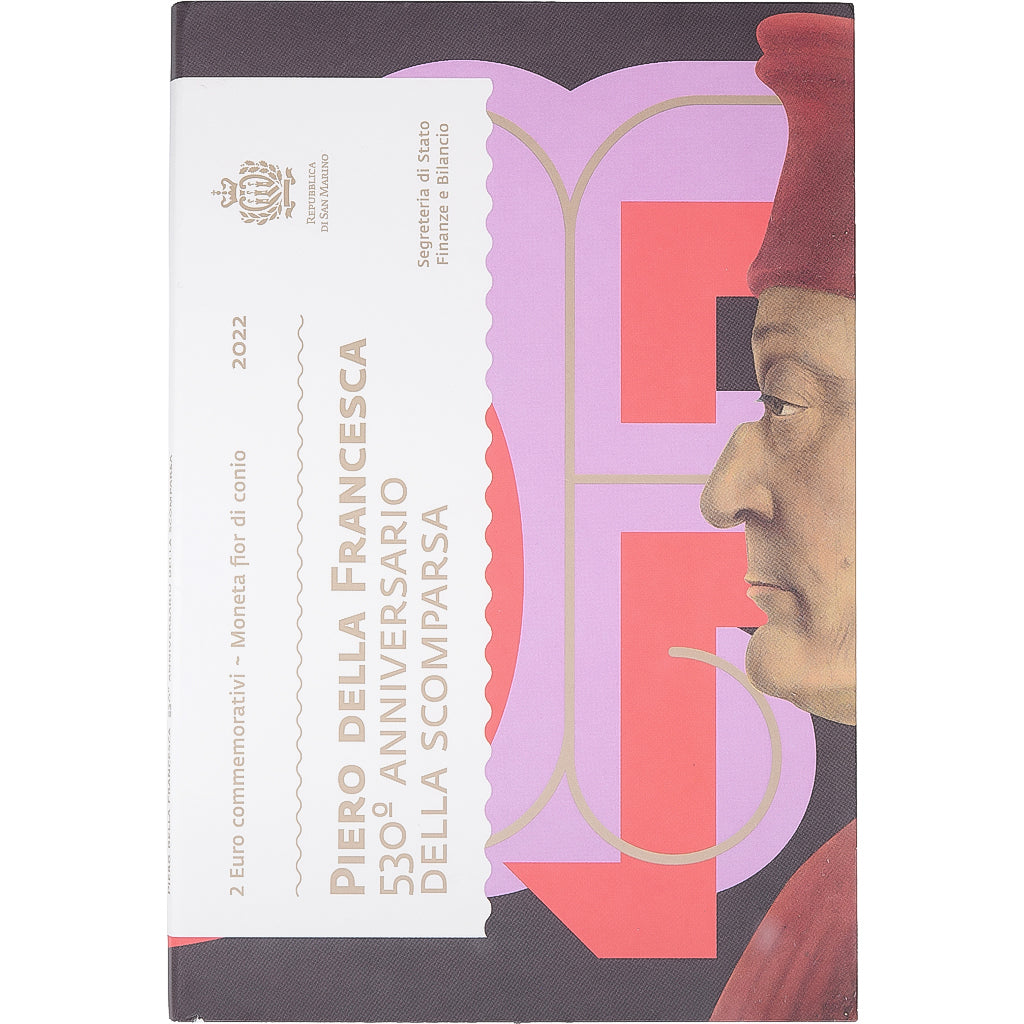 San Marino, 2 Euro, Piero Della Francesca, FDC, 2022, Rome, Bimetaliczny