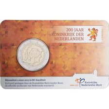 Pays-Bas, 2 Euro, 200e anniversaire - Royaume des Pays-Bas, Coin card, FDC