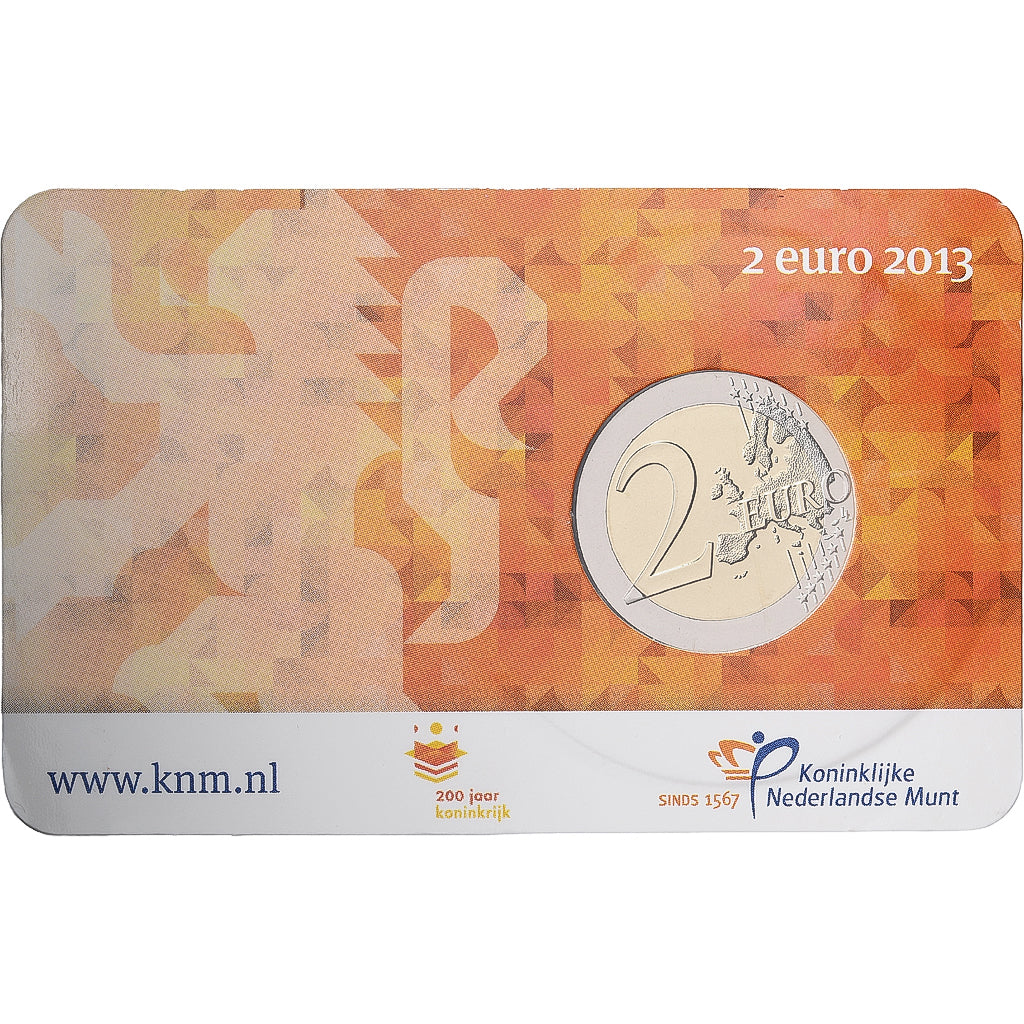 Niederlande, 2 Euro, 200th Anniversary - Kingdom of Netherlands, Coin card, FDC