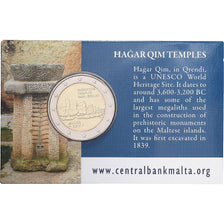 Malta, 2 Euro, Hagar Qim temples, Coin Card, BU, 2017, Bi-metallico, FDC