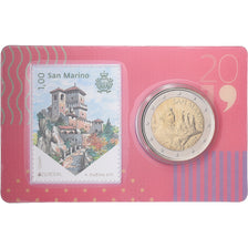 San Marino, 2 Euro, Stamp and coin card.n°4, 2019, Bi-Metallic, MS(65-70)