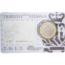 Saint-Marin, 1 Euro, Stamp and coin card, 2012, Bimétallique, FDC