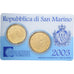 Saint-Marin, 20 cts. + 50 cts., Stamp and coin card, 2003, Or nordique, FDC