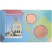 San Marino, 2 Cts. + 5 Cts., Stamp and coin card, 2018, Acciaio placcato rame