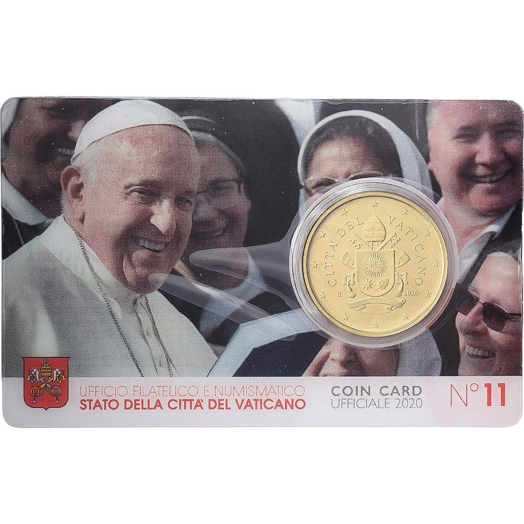 PAŃSTWO WATYKAŃSKIE, Pope Francis I, 50 Euro Cent, Coin Card n°11 FDC, 2020