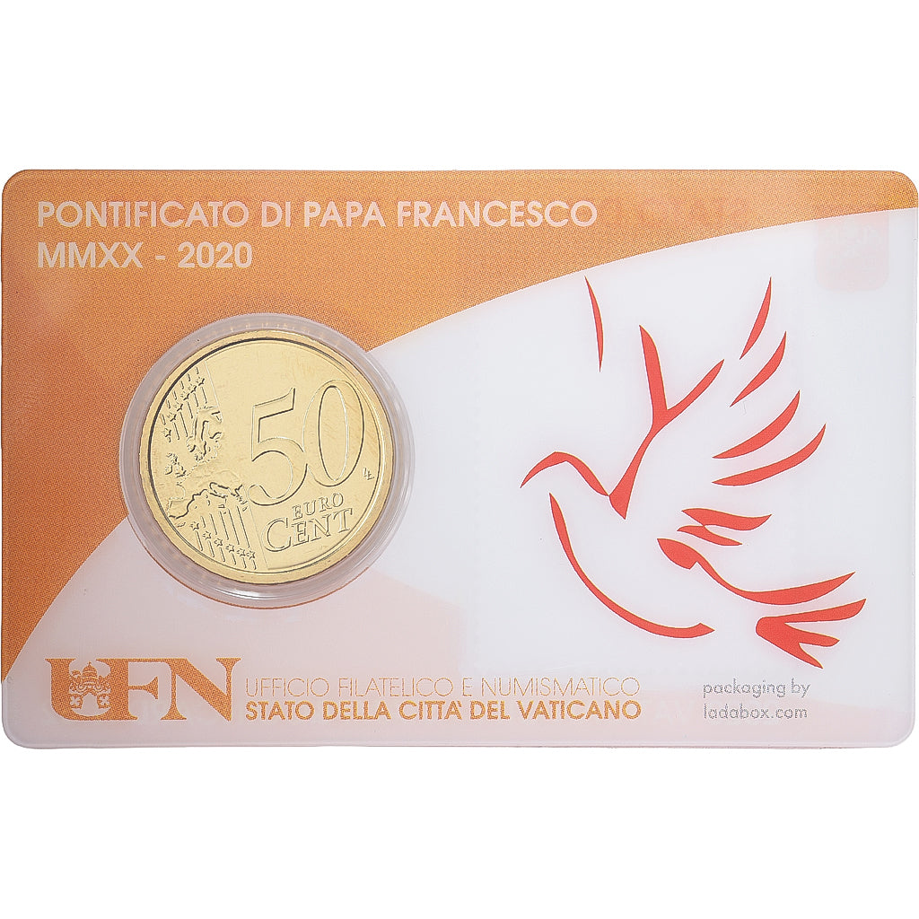 Vaticaanstad, Pope Francis I, 50 Euro Cent, Stamp & coin card n°32, 2020