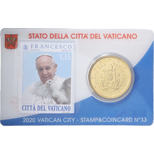 Vatican, Pope Francis I, 50 Euro Cent, Stamp & coin card n°33, 2020, Nordic