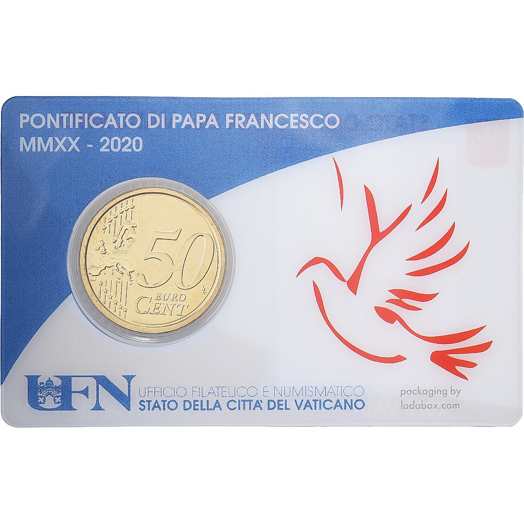 Vatican, Pope Francis I, 50 Euro Cent, Stamp & coin card n°33, 2020, Nordic