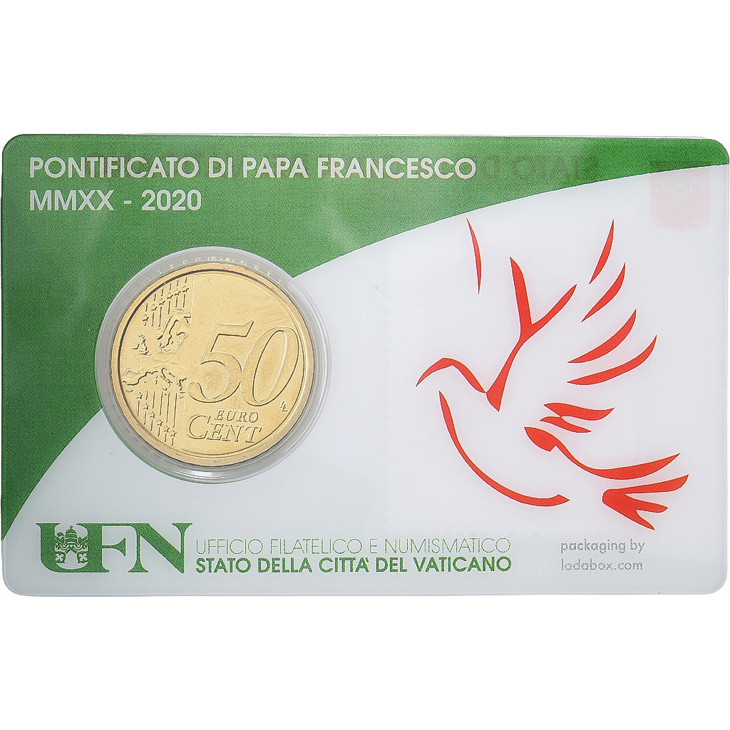 Vatican, Pope Francis I, 50 Euro Cent, Stamp & coin card n°34, 2020, Nordic