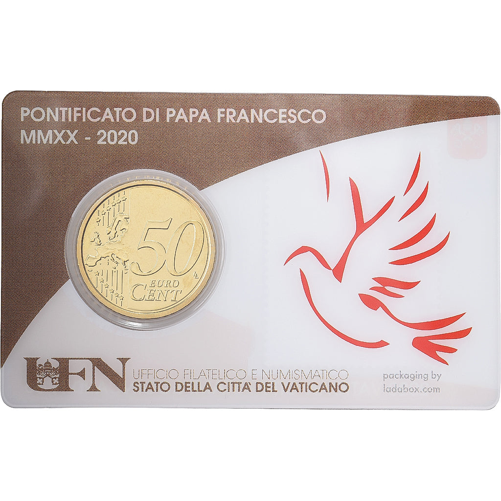 Vatican, Pope Francis I, 50 Euro Cent, Stamp & coin card n°35, 2020, Nordic