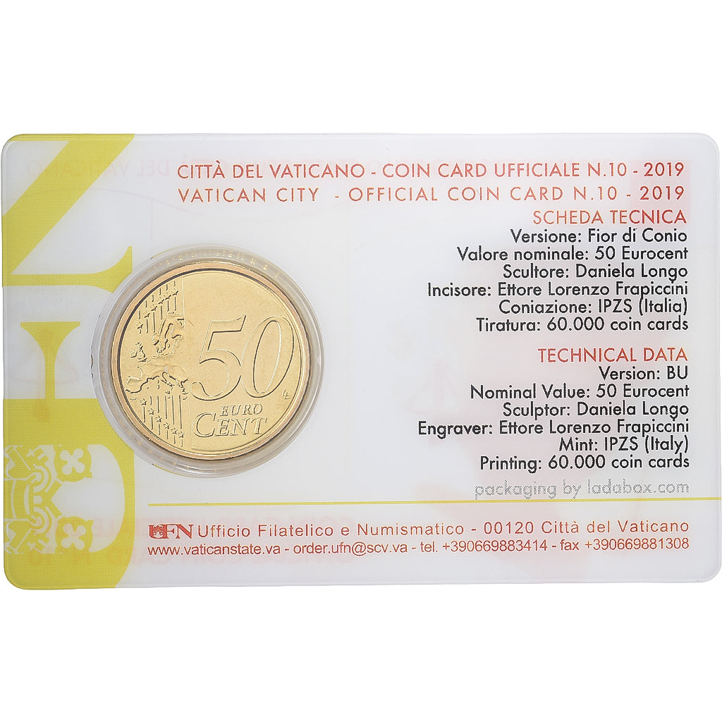 CIDADE DO VATICANO, Pope Francis I, 50 Euro Cent, Coin card n°10, 2019, Nordic