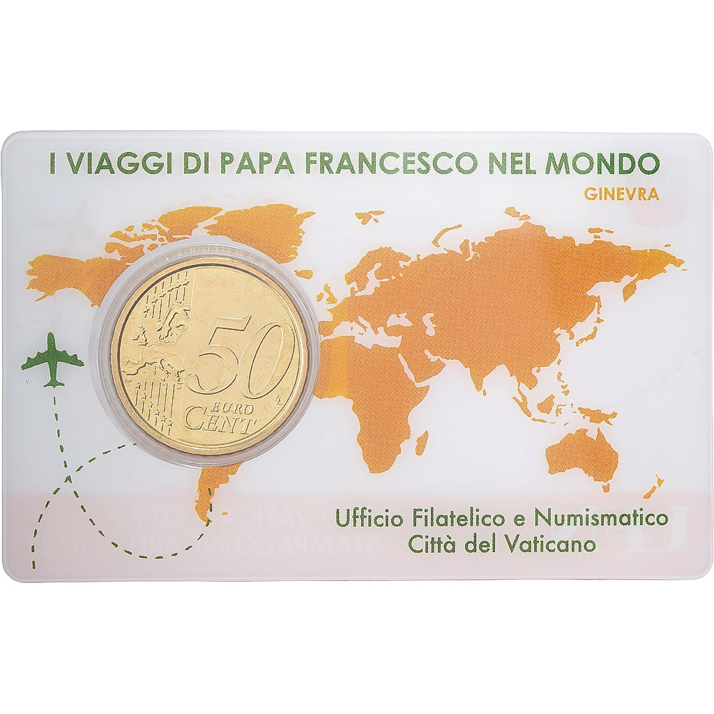 Vatikanstadt, Pope Francis I, 50 Euro Cent, Stamp & coin card n°27, 2019