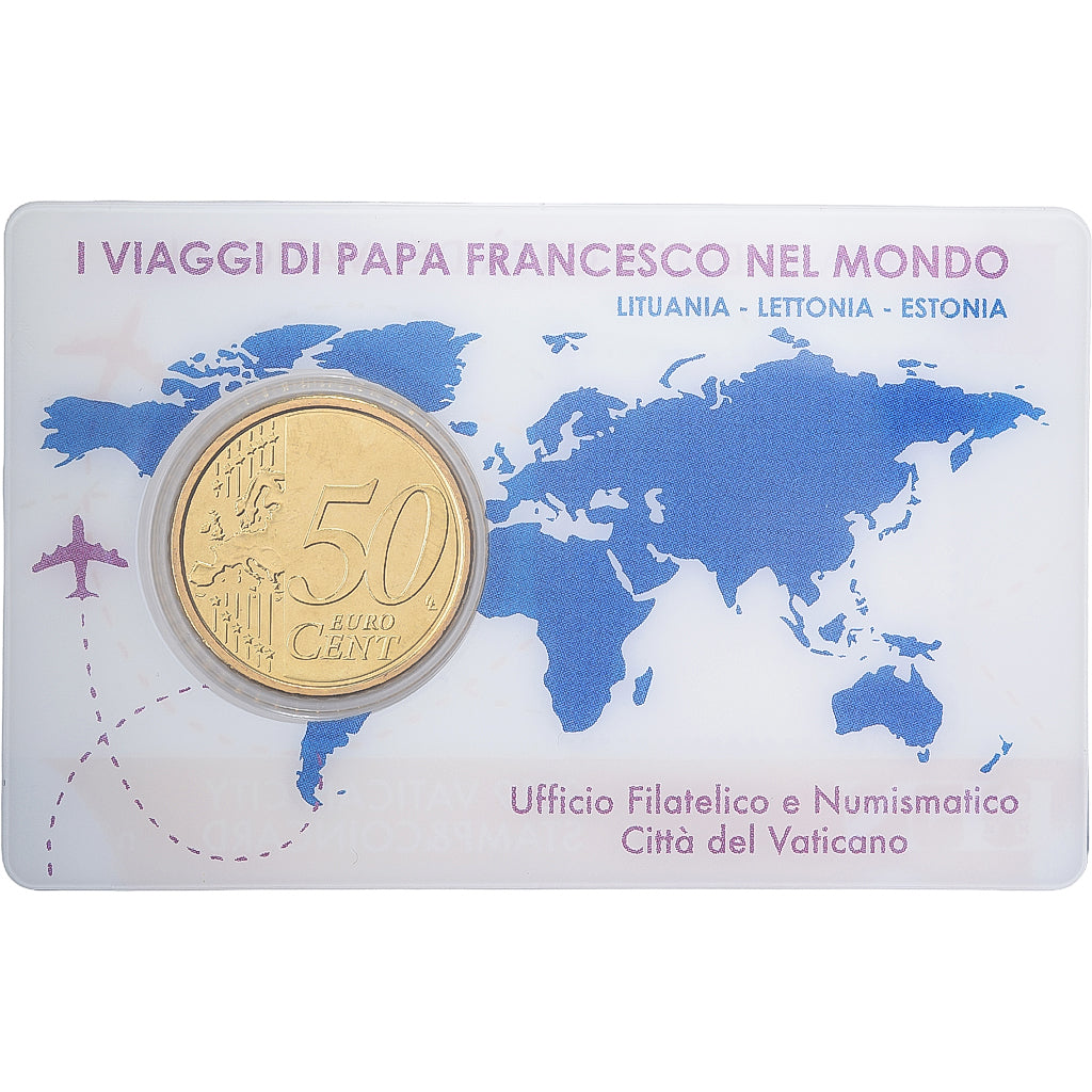 CIDADE DO VATICANO, Pope Francis I, 50 Euro Cent, Stamp & coin card n°29, 2019