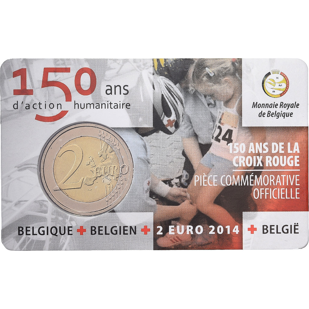 Belgium, 2 Euro, 150 ans de la Croix Rouge, Coin card, 2014, Bi-Metallic