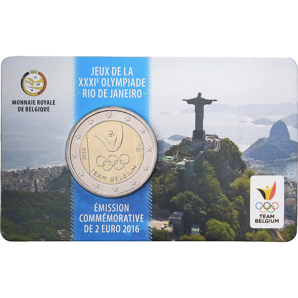Belgio, 2 Euro, Summer Olympics Rio de Janeiro, Coin card, 2016, Bi-metallico
