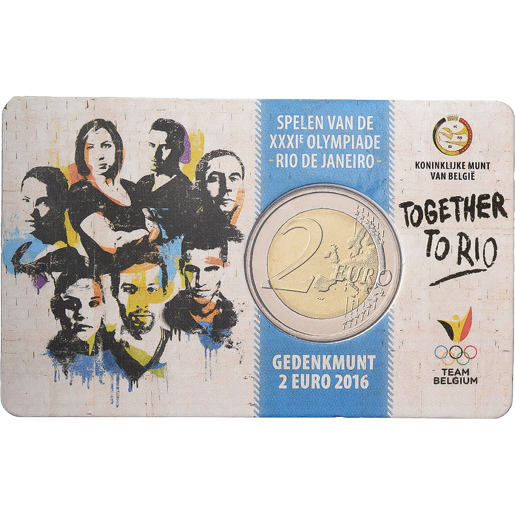 Belgio, 2 Euro, Summer Olympics Rio de Janeiro, Coin card, 2016, Bi-metallico