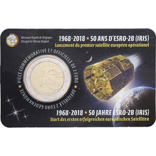 Bélgica, 2 Euro, Satellite ESRO-2B, Coin card, 2018, Bimetálico, MS(65-70)