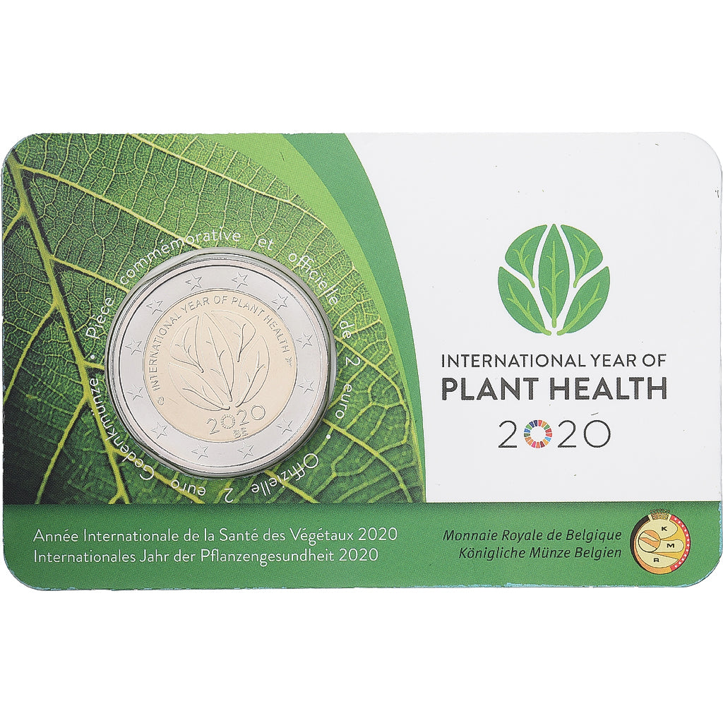 Belgio, 2 Euro, International Year of Plant Health, Coin card, 2020