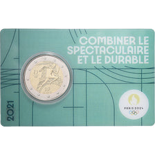 Francia, 2 Euro, Olympic Games Paris 2024, Coin card, FDC, 2021, MDP