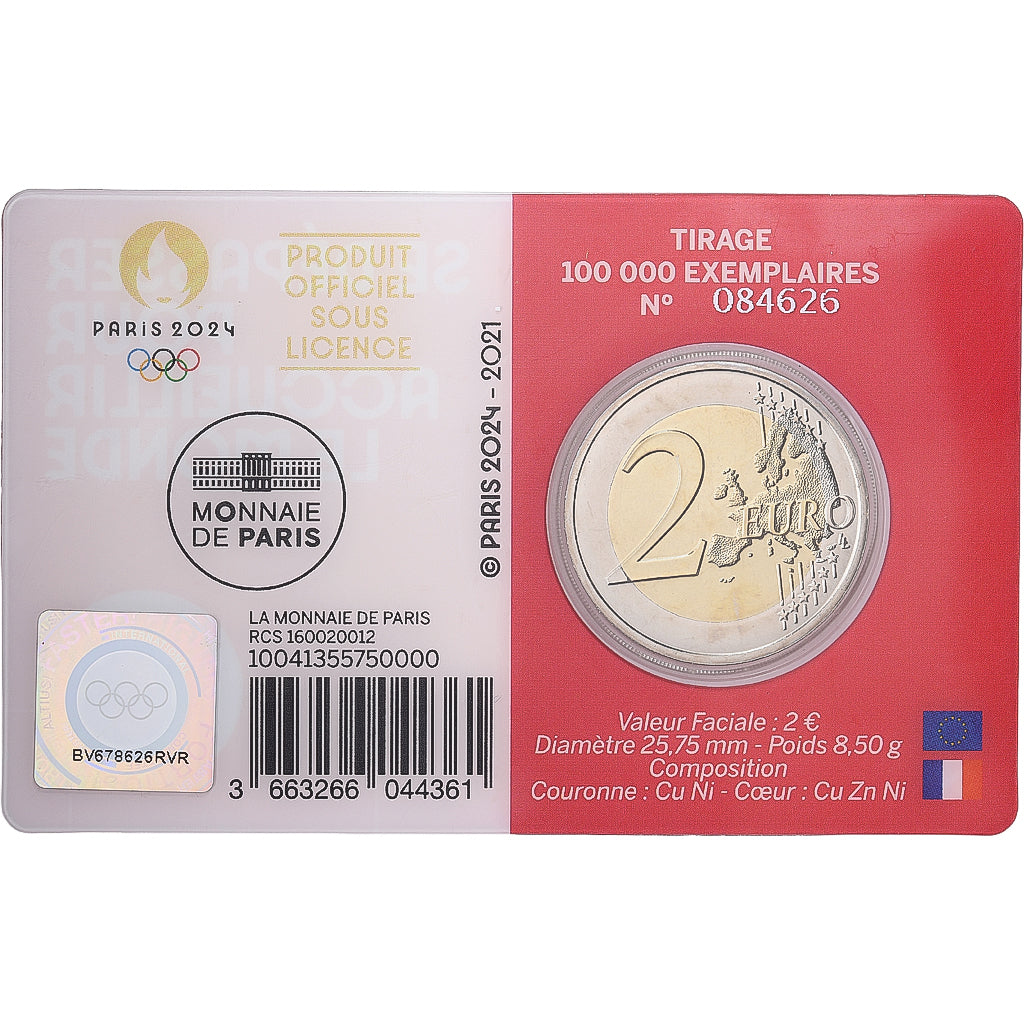 Frankreich, 2 Euro, Olympic Games Paris 2024, Coin card, FDC, 2021, MDP