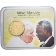 Vatican, John Paul II, 50 Euro Cent, Nelson Mandela, Coin card, 2014, Nordic