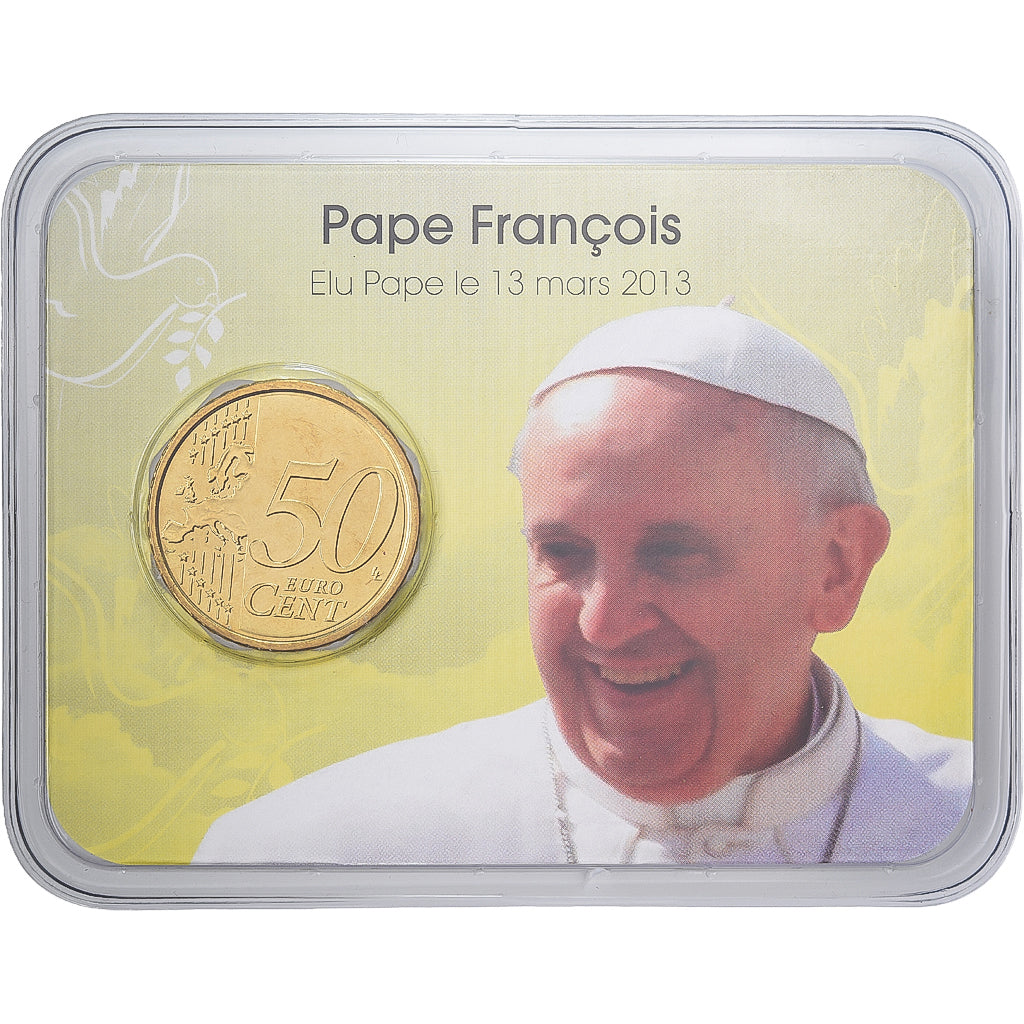 PAŃSTWO WATYKAŃSKIE, Pope Francis I, 50 Euro Cent, Coin card, 2014, Nordic