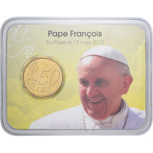 CIDADE DO VATICANO, Pope Francis I, 50 Euro Cent, Coin card, 2014, Nordic gold