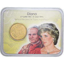 Vatican, Jean-Paul II, 50 Euro Cent, Lady Diana, Coin card, 2014, Or nordique