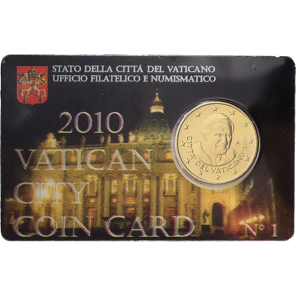 PAŃSTWO WATYKAŃSKIE, Pope Benedict XVI, 50 Euro Cent, Coin card n°1, 2010