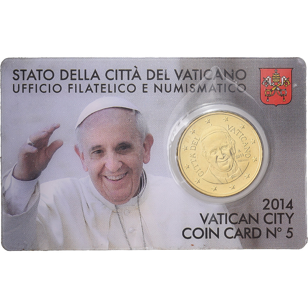 Vatican, Pape François Ier, 50 Euro Cent, Coin card n°5, 2014, Or nordique