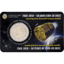 Bélgica, 2 Euro, Satellite ESRO-2B, Coin card, 2018, Bimetálico, MS(65-70)