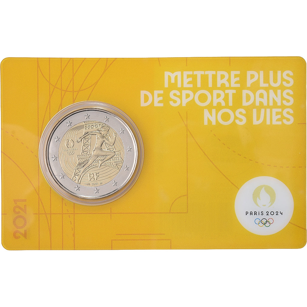 Frankreich, 2 Euro, Olympic Games Paris 2024, Coin card, FDC, 2021, MDP
