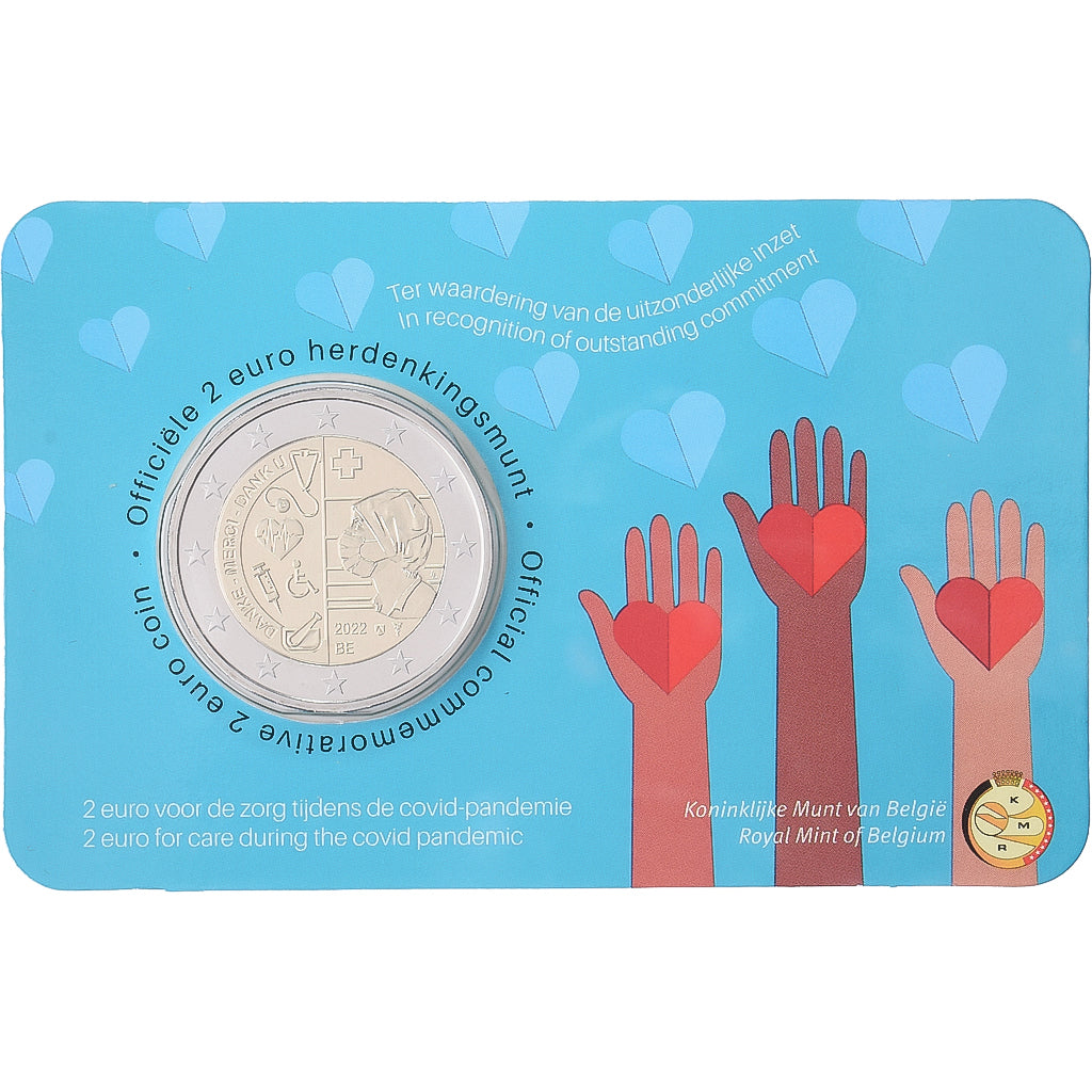 Belgium, 2 Euro, Covid Pandemie, Coin card, 2022, Bi-Metallic, MS(65-70)