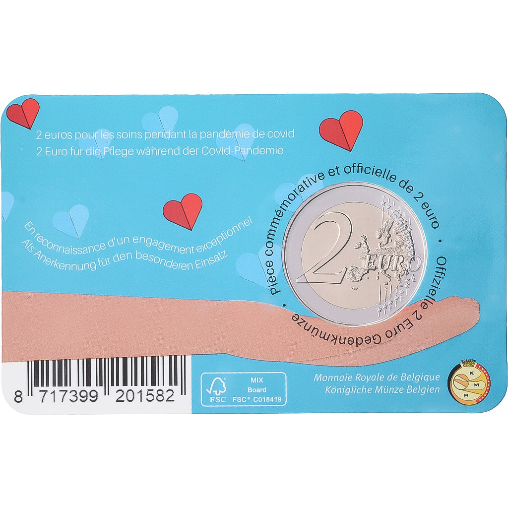 Belgium, 2 Euro, Covid Pandemie, Coin card, 2022, Bi-Metallic, MS(65-70)