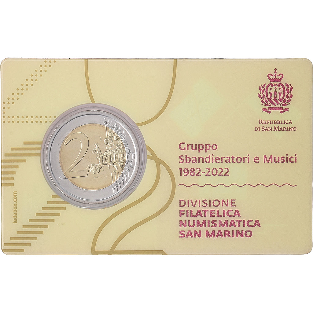 San Marino, 2 Euro, Coin card, FDC, 2022, MDP, Bi-Metallic, FDC