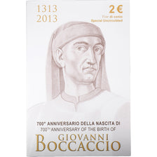 Italy, 2 Euro, Giovanni Boccaccio, FDC, 2013, Rome, Bi-Metallic, MS(65-70)
