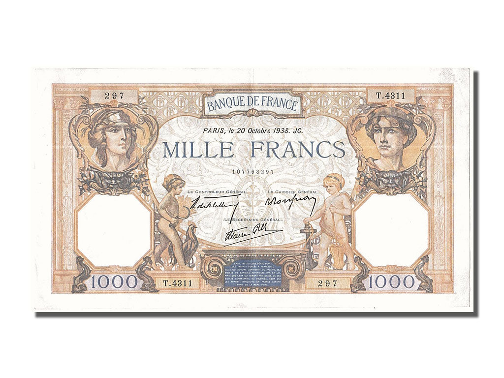 Banknot, Francja, 500 Francs, Cérès et Mercure, 1938, 1938-10-20, AU(55-58)